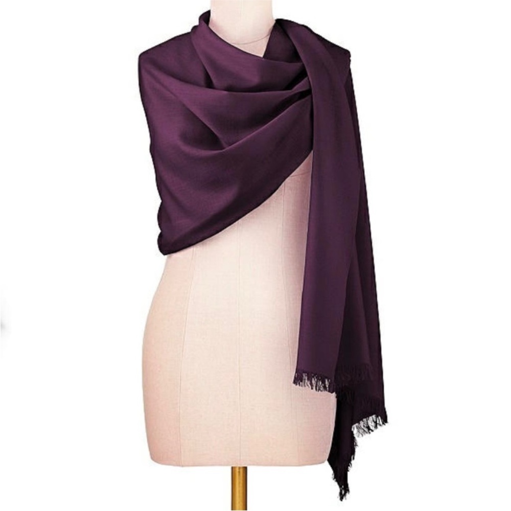 New Aubergine Wine  / Purple - Pashmina Shawl / Scarf 100% Wool